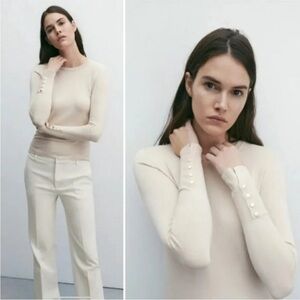 Zara Cream Knit Top